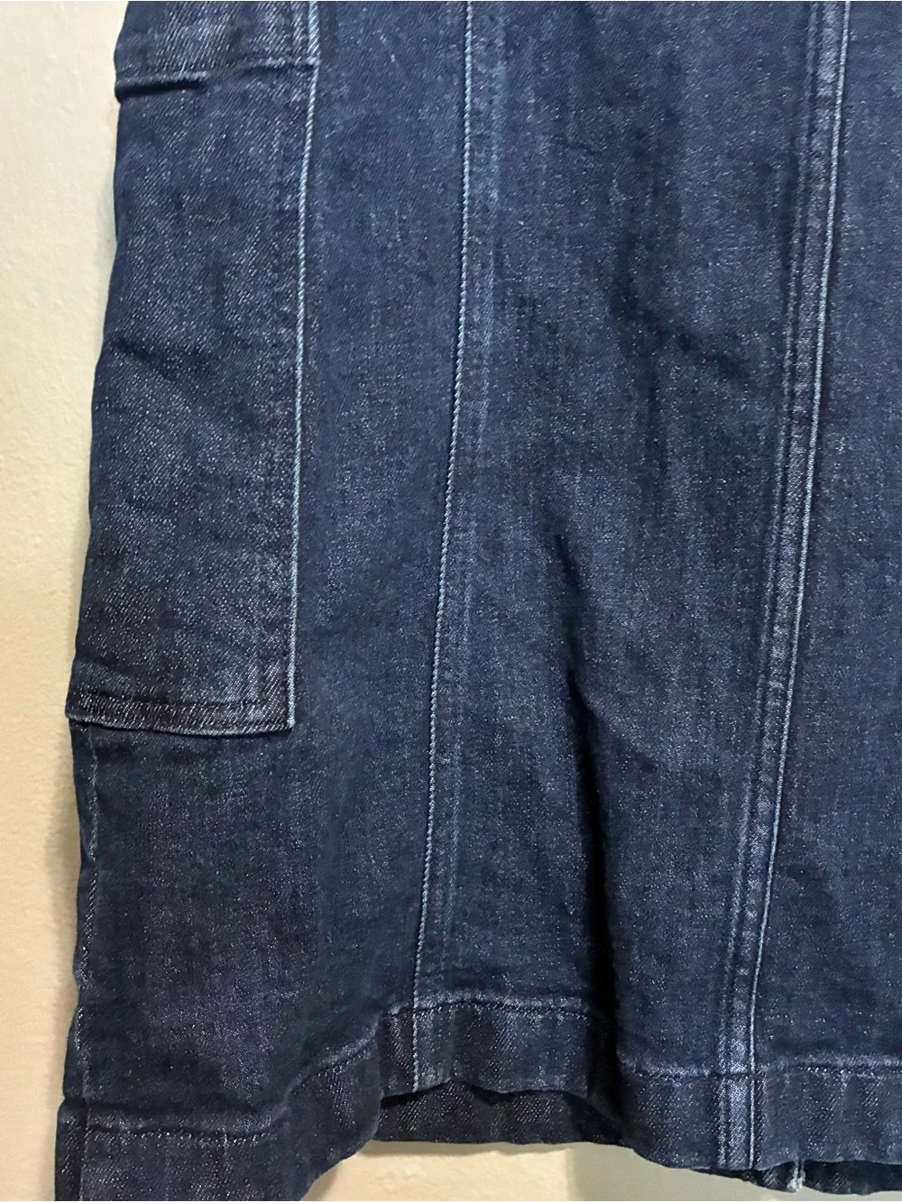GAP Y2K Denim Button Front Dress Size 6 Sleeveless Jean Mini Dress Pockets Blue - Picture 7 of 8